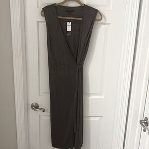 Banana Republic gray, faux suede wrap dress.